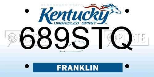 689STQ Kentucky License Plate