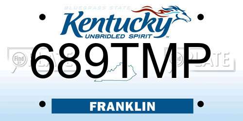 689TMP Kentucky License Plate