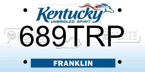 689TRP Kentucky License Plate