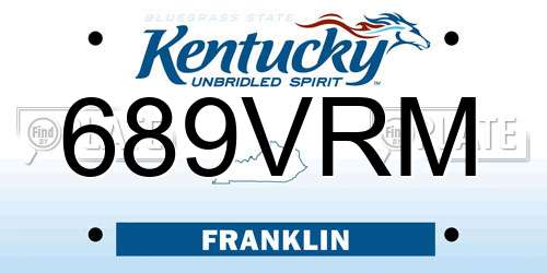 689VRM Kentucky License Plate