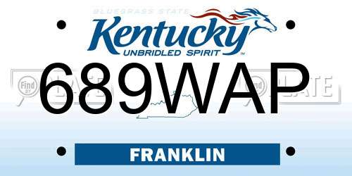 689WAP Kentucky License Plate