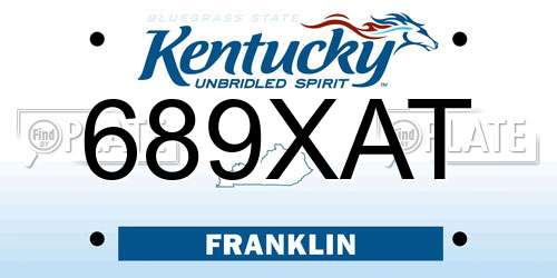 689XAT Kentucky License Plate