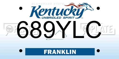 689YLC Kentucky License Plate