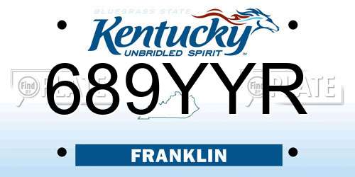 689YYR Kentucky License Plate