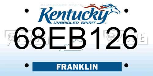 68EB126 Kentucky License Plate