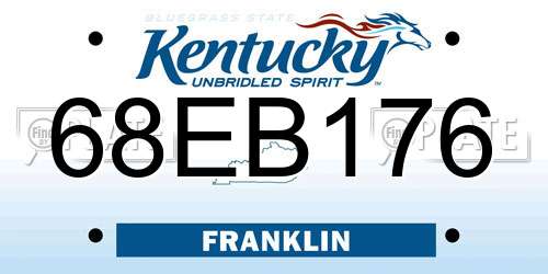68EB176 Kentucky License Plate