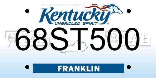 68ST500 Kentucky License Plate
