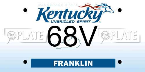 68V Kentucky License Plate