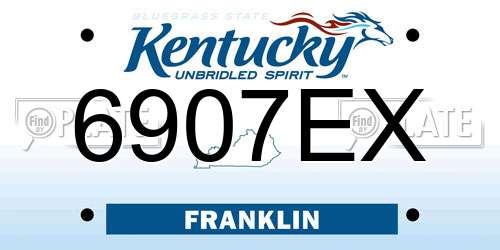 6907EX Kentucky License Plate