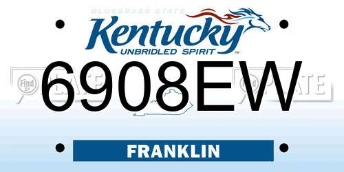 6908EW Kentucky License Plate