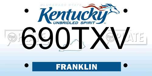 690TXV Kentucky License Plate