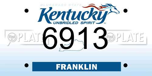 6913 Kentucky License Plate