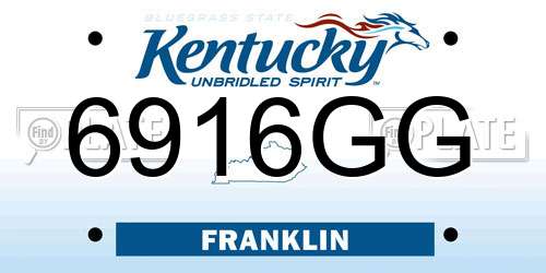 6916GG Kentucky License Plate