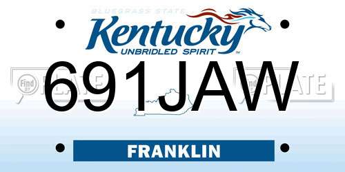 691JAW Kentucky License Plate