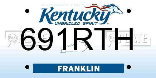 691RTH Kentucky License Plate