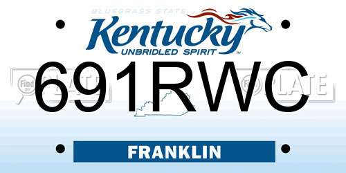 691RWC Kentucky License Plate