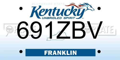 691ZBV Kentucky License Plate