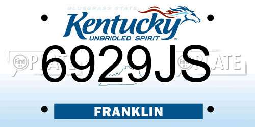 6929JS Kentucky License Plate