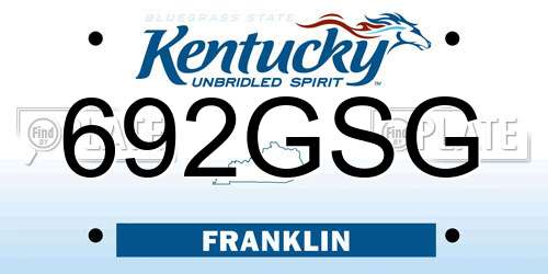 692GSG Kentucky License Plate