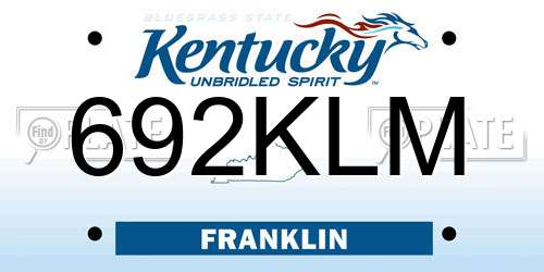 692KLM Kentucky License Plate
