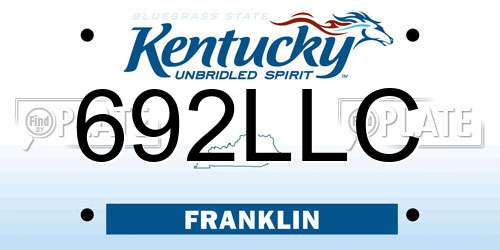 692LLC Kentucky License Plate