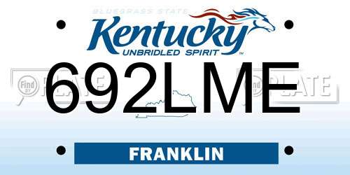 692LME Kentucky License Plate