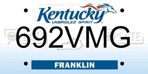 692VMG Kentucky License Plate