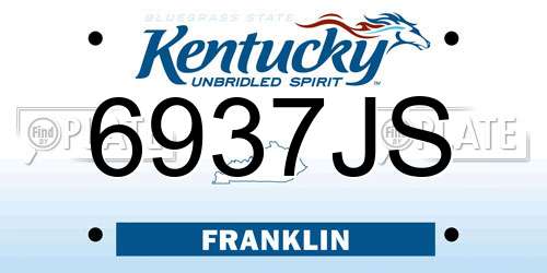 6937JS Kentucky License Plate