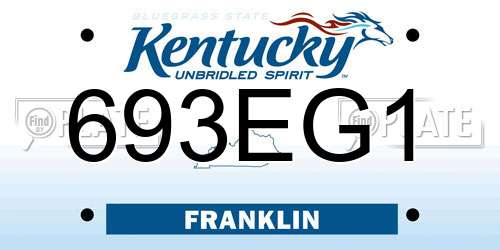 693EG1 Kentucky License Plate