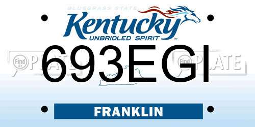 693EGI Kentucky License Plate