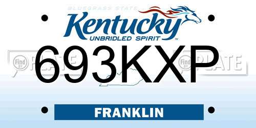 693KXP Kentucky License Plate
