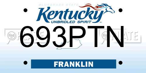 693PTN Kentucky License Plate