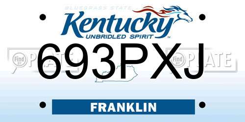 693PXJ Kentucky License Plate