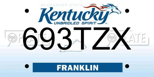 693TZX Kentucky License Plate