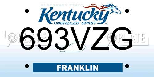 693VZG Kentucky License Plate