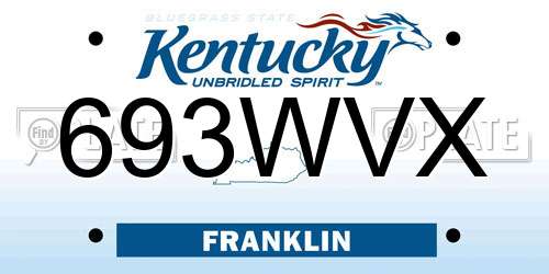 693WVX Kentucky License Plate