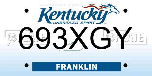 693XGY Kentucky License Plate