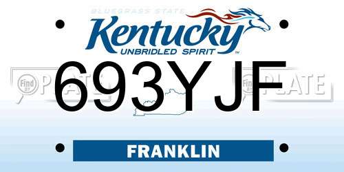 693YJF Kentucky License Plate