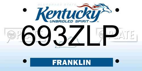 693ZLP Kentucky License Plate