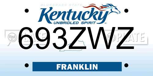 693ZWZ Kentucky License Plate