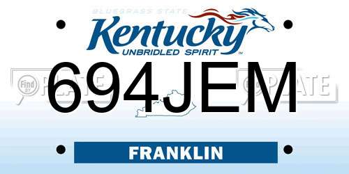 694JEM Kentucky License Plate