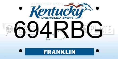 694RBG Kentucky License Plate