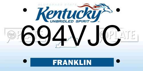 694VJC Kentucky License Plate