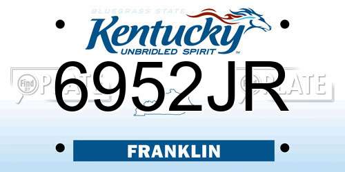 6952JR Kentucky License Plate