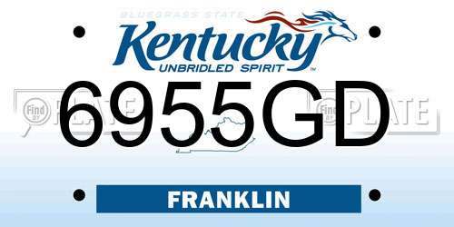 6955GD Kentucky License Plate
