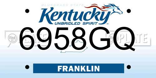 6958GQ Kentucky License Plate