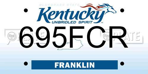 695FCR Kentucky License Plate