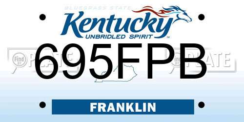 695FPB Kentucky License Plate