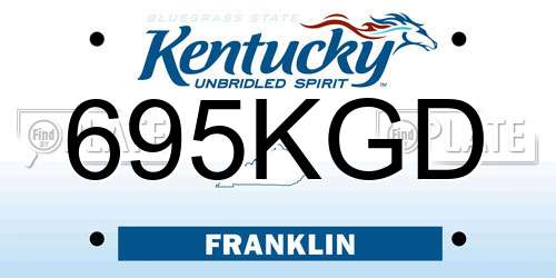 695KGD Kentucky License Plate