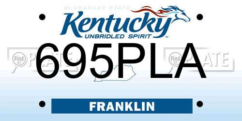 695PLA Kentucky License Plate